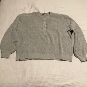 LOFT Grey Henley Sweater